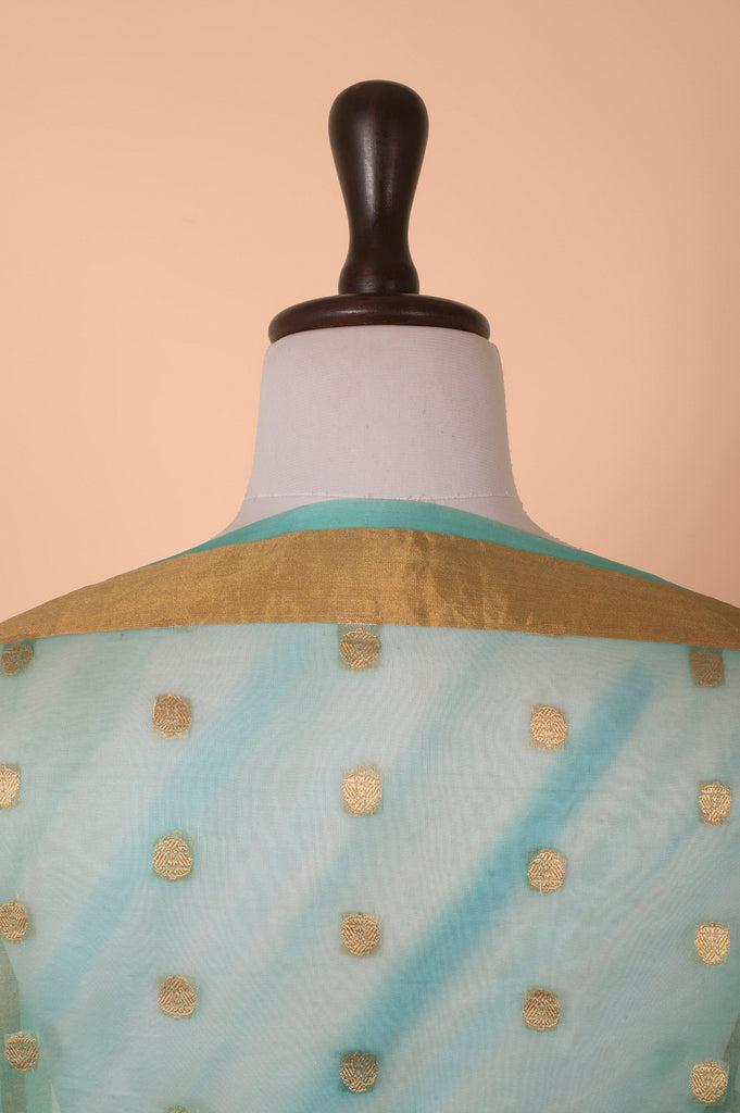 Handwoven Blue Organza Dupatta