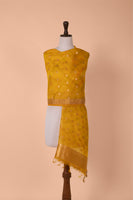 Handwoven Mustard Organza Dupatta