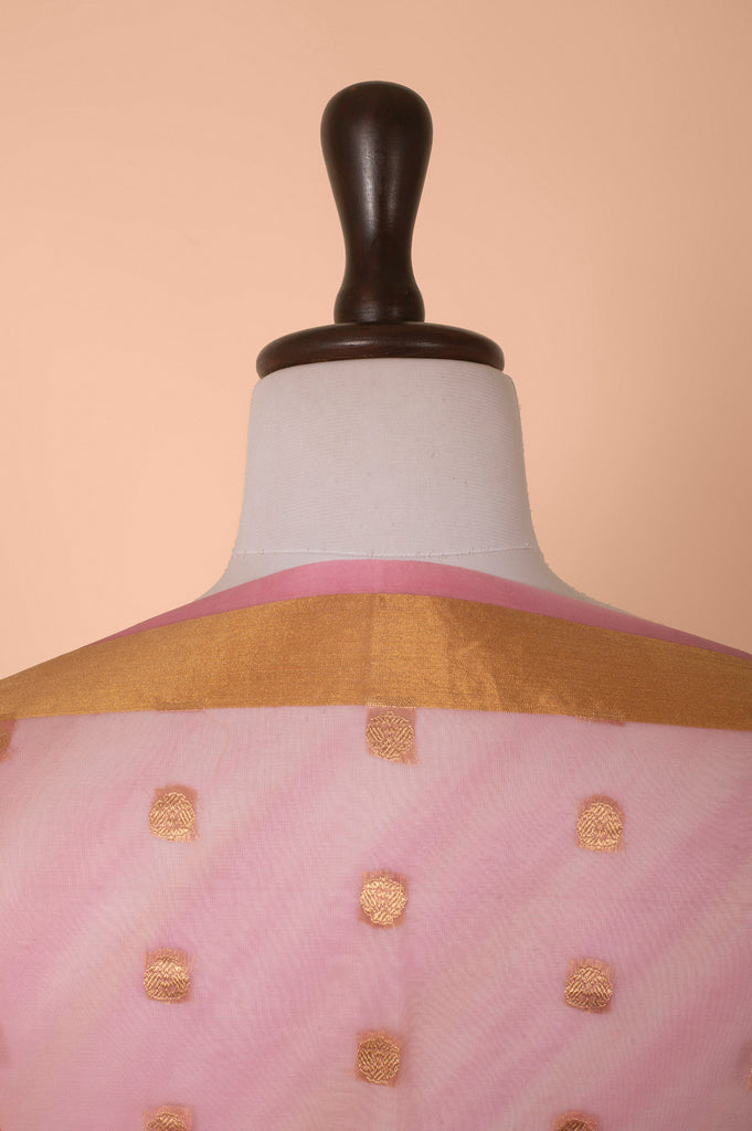 Handwoven Pink Organza Dupatta