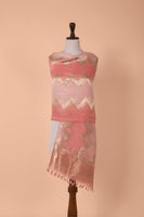 Handwoven Pink Organza Dupatta