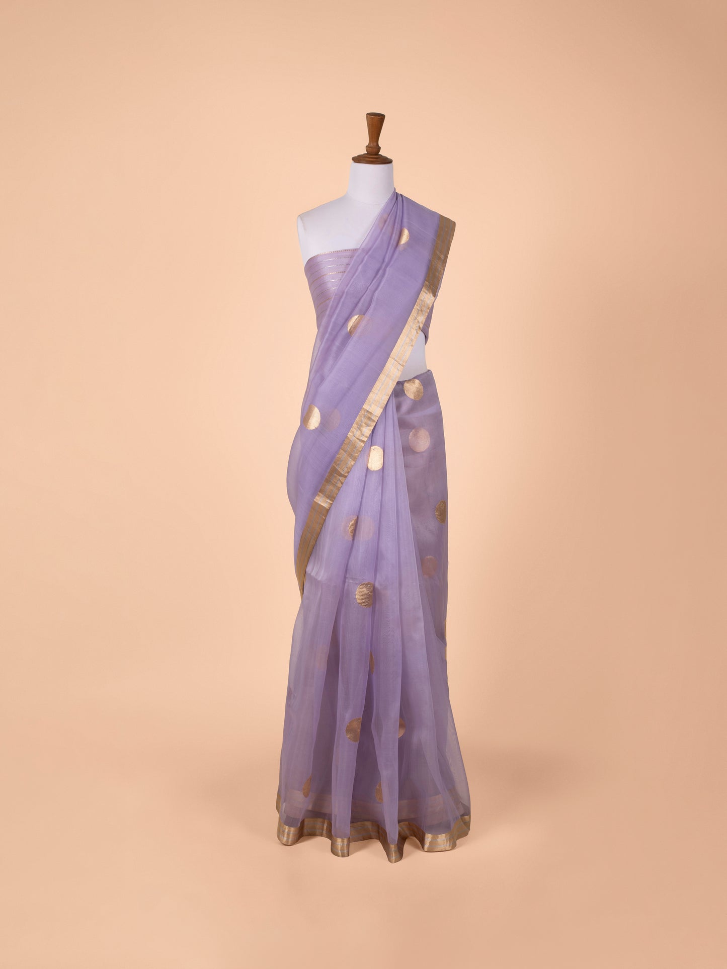 Handwoven Mauve Organza Saree