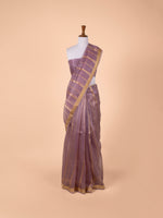 Handwoven Mauve Organza Saree