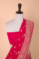 Handwoven Pink Georgette Saree