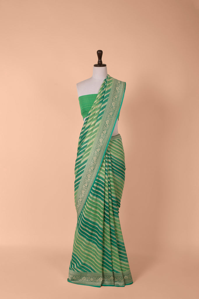Handwoven Green Georgette Saree