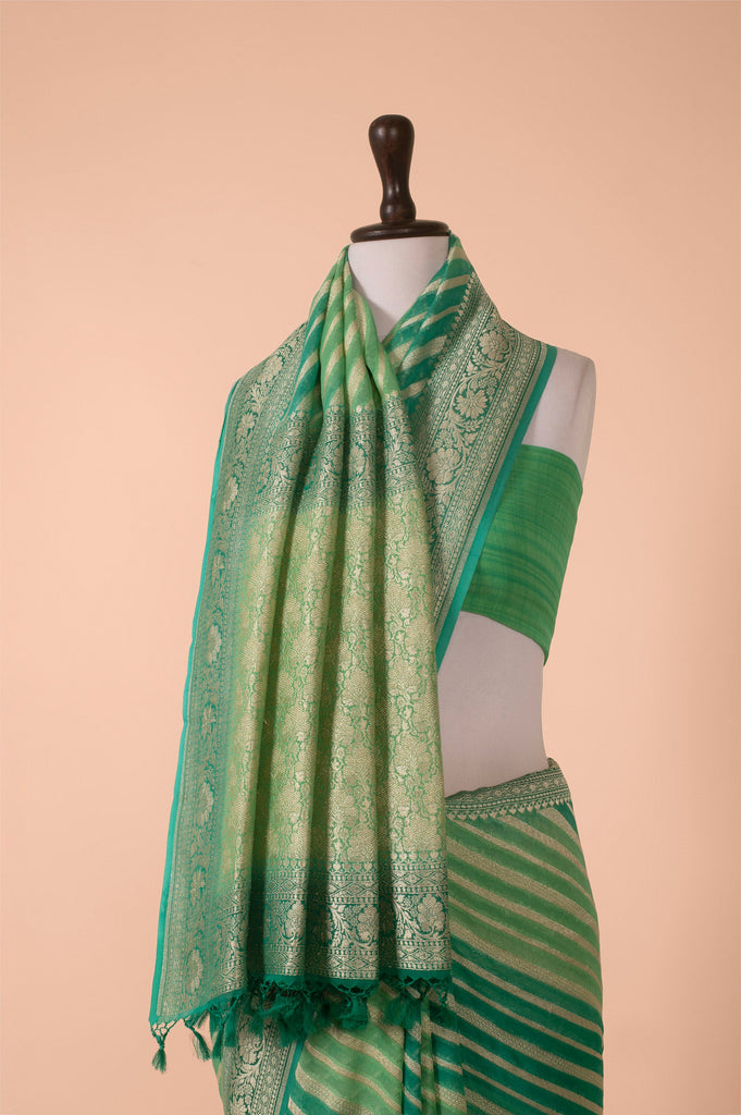 Handwoven Green Georgette Saree