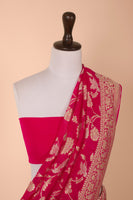 Handwoven Pink Georgette Saree