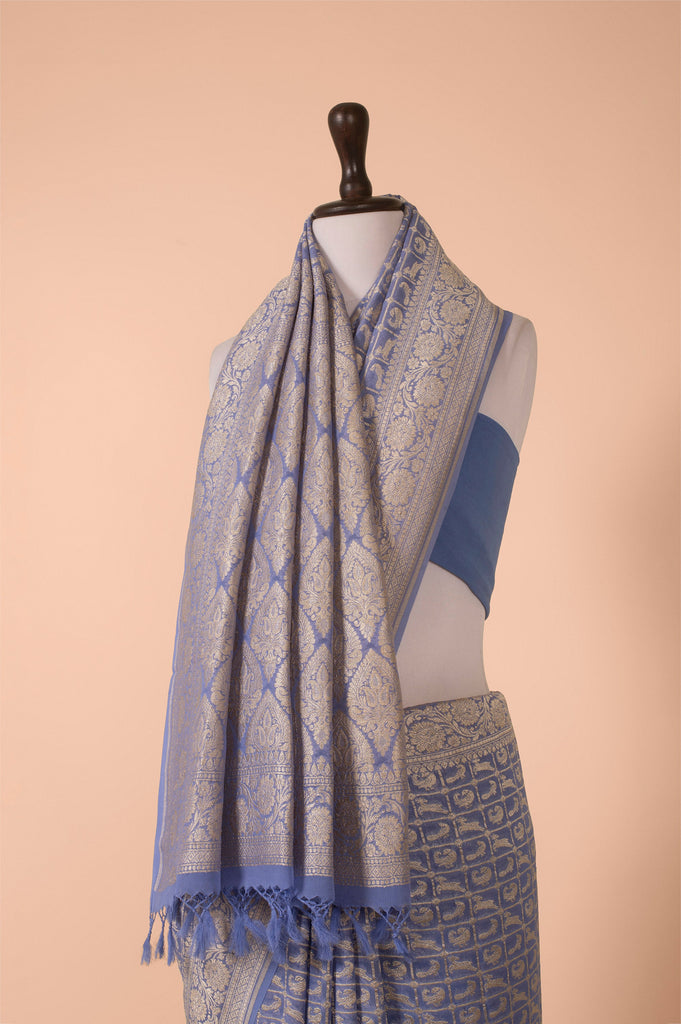 Handwoven Purple Georgette Saree