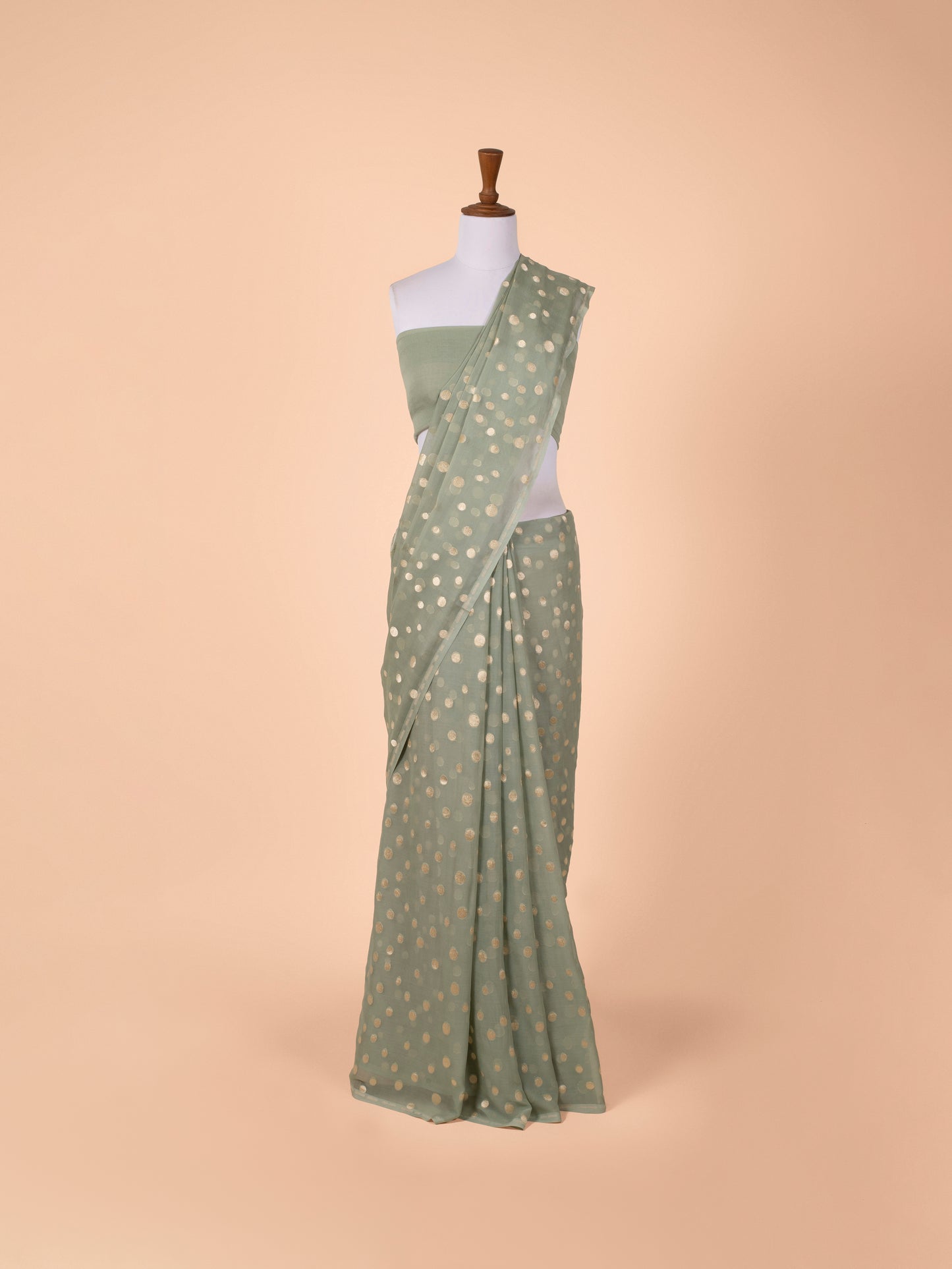 Handwoven  Green Georgette Saree