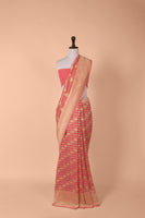 Handwoven Pink Georgette Saree