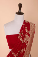 Handwoven Red Georgette Saree