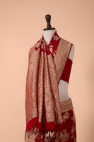 Handwoven Red Georgette Saree