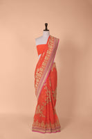 Handwoven Orange Georgette Saree
