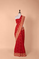 Handwoven Red Georgette Saree
