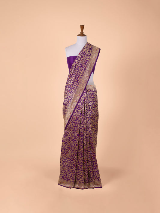 Handwoven Purple Silk Saree