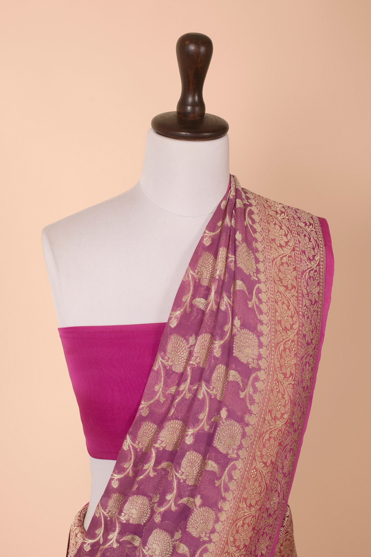 Handwoven Purple Georgette Saree