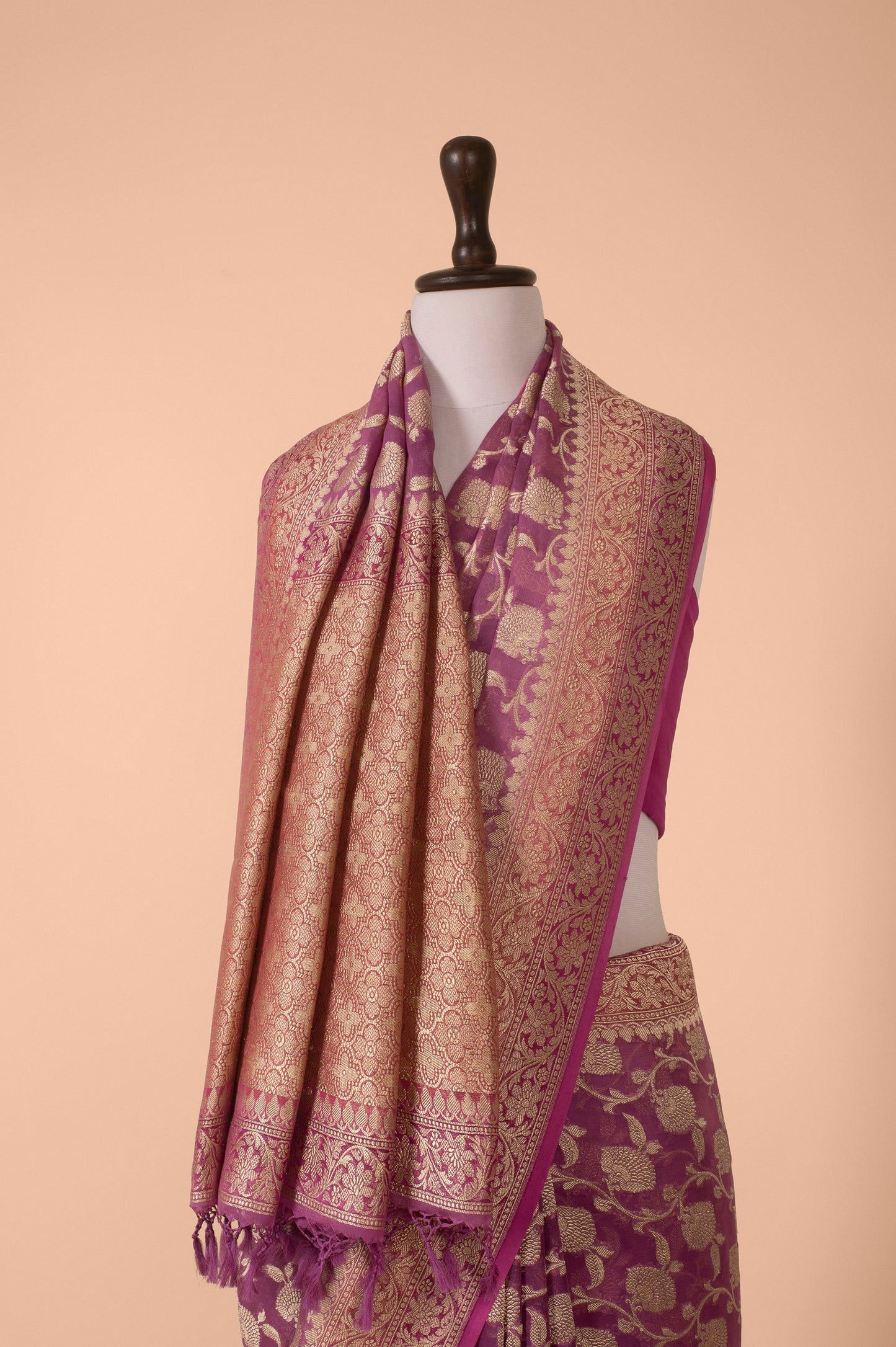 Handwoven Purple Georgette Saree