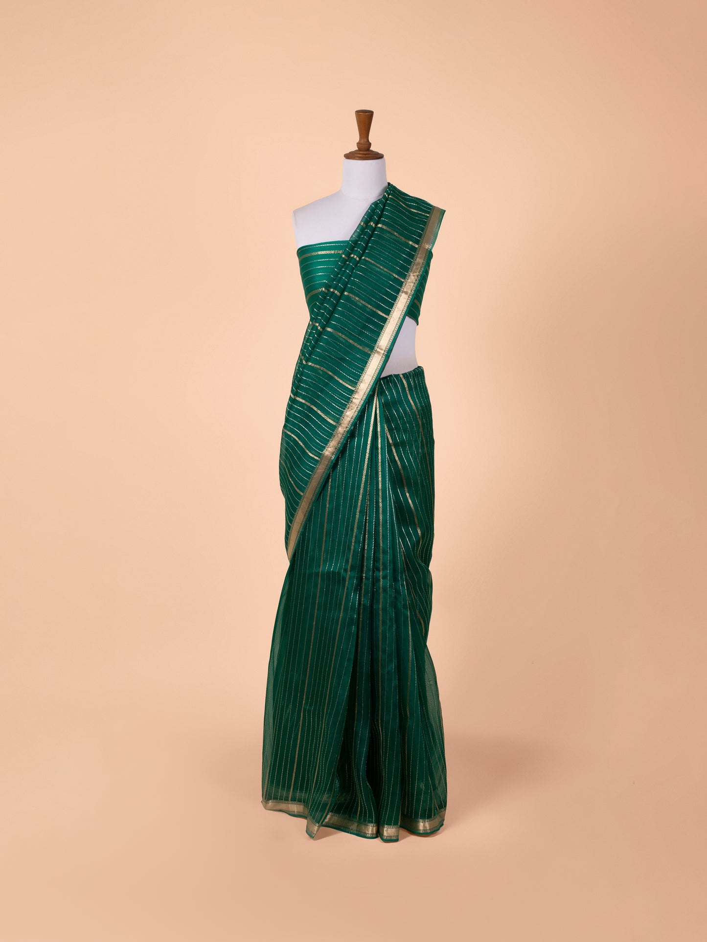 Handwoven Green Organza Saree