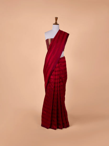 Handwoven Red Silk Saree