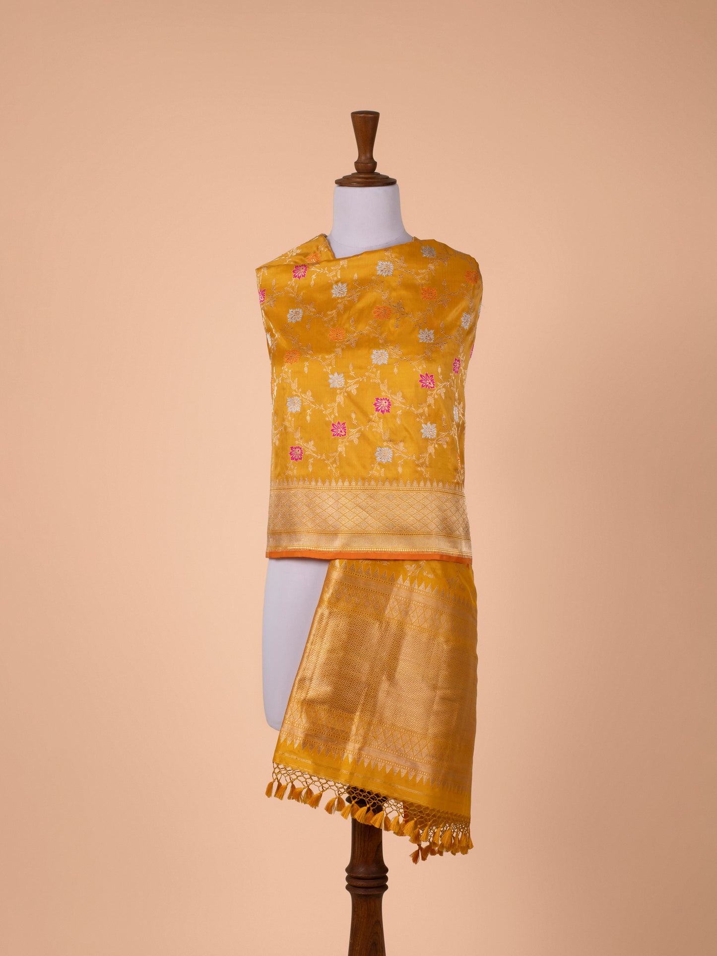 Handwoven Mustard Silk Dupatta