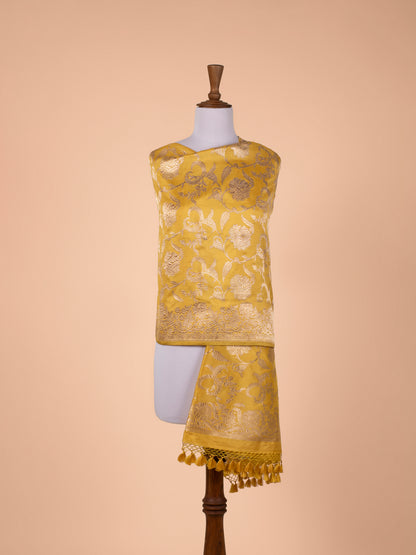 Handwoven Mustard Silk Dupatta