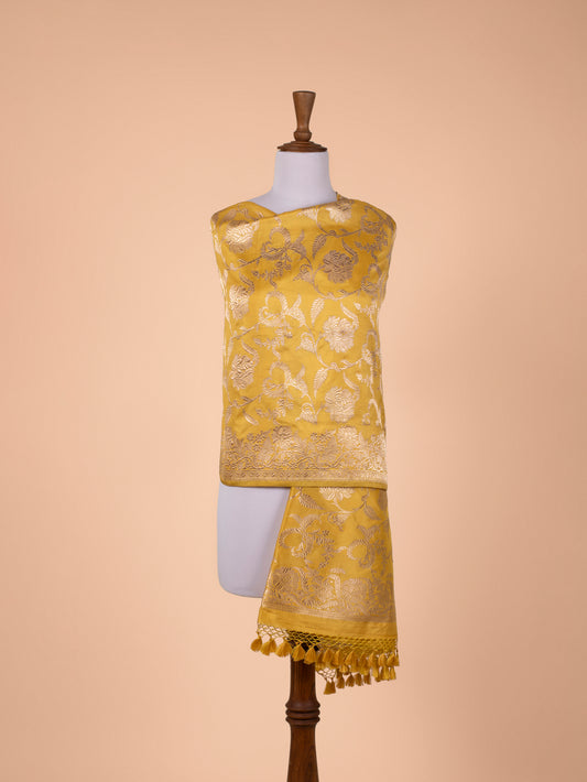 Handwoven Mustard Silk Dupatta