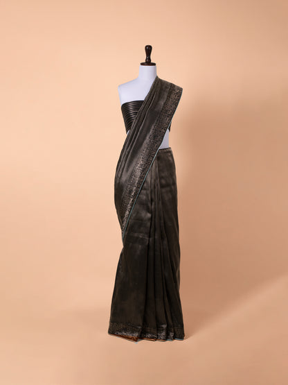 Handwoven Black Silk Saree