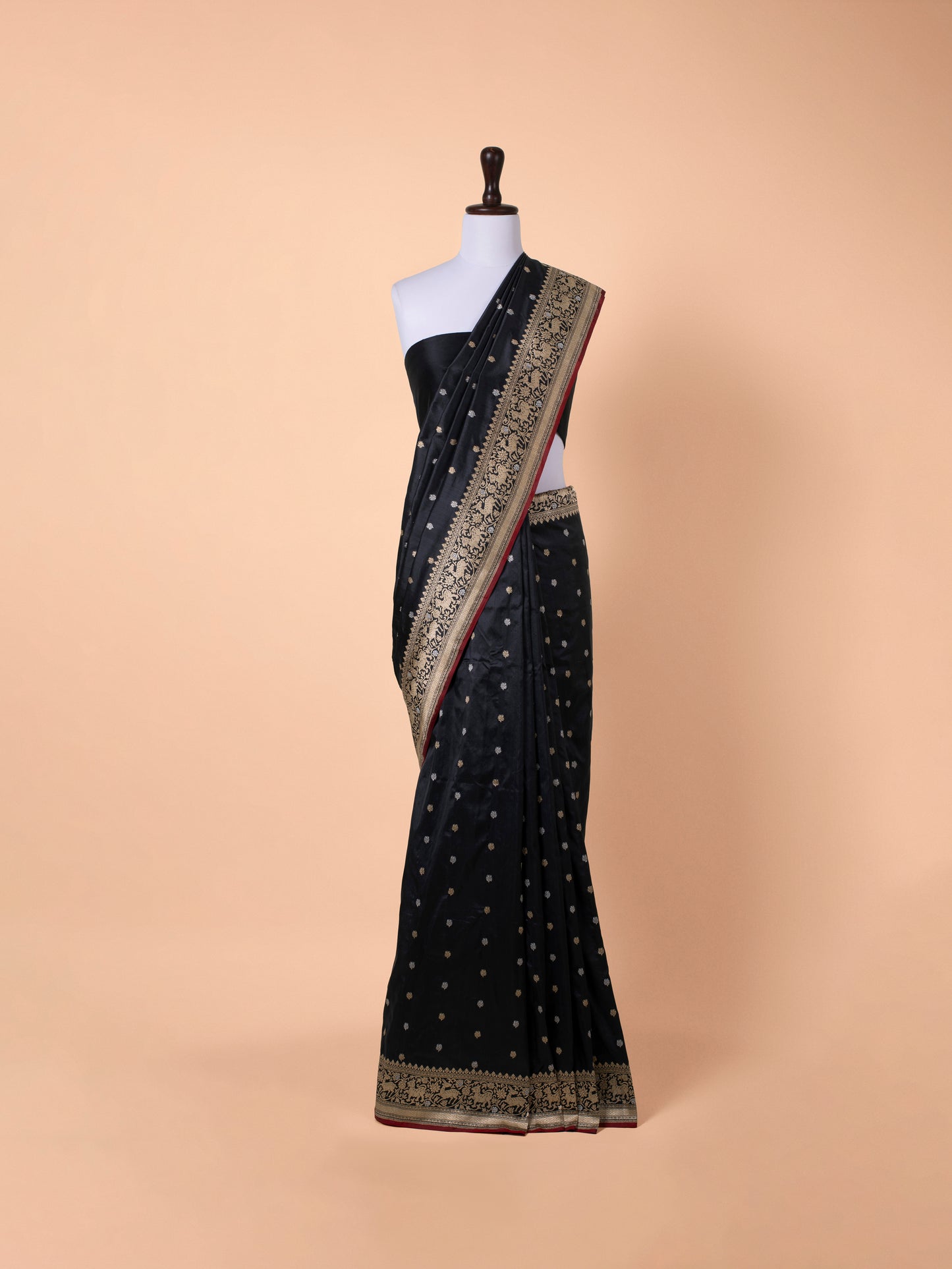 Handwoven Black Silk Saree