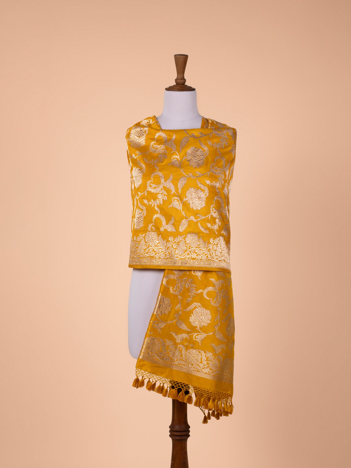 Handwoven Mustard Silk Dupatta