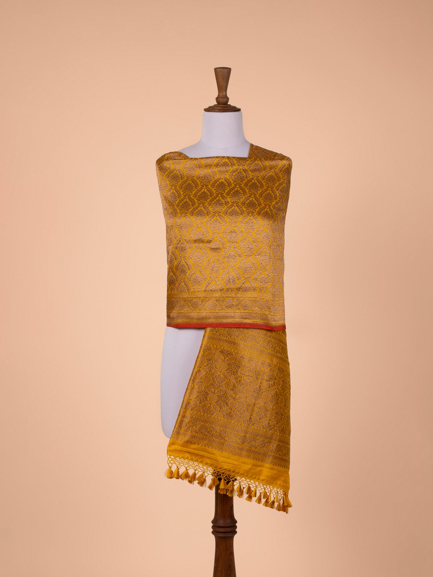 Handwoven Mustard Silk Dupatta