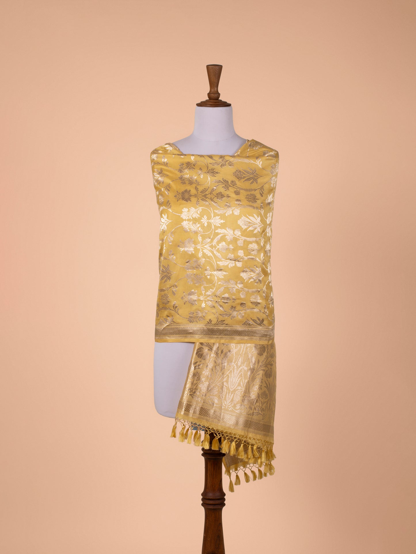 Handwoven Yellow Silk Dupatta