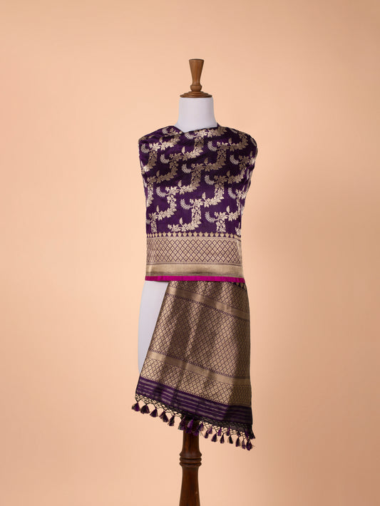 Handwoven Purple Silk Dupatta