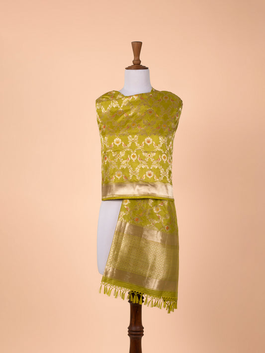 Handwoven Green Silk Dupatta