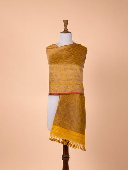 Handwoven Mustard Silk Dupatta