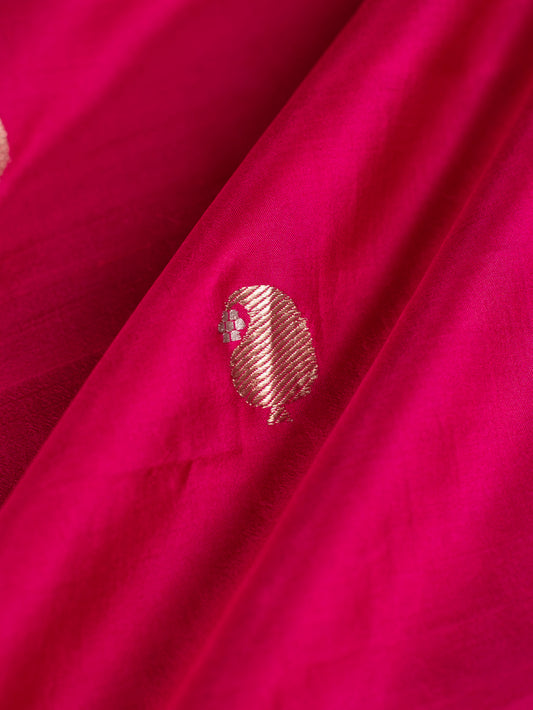 Handwoven Rani Pink Silk Blouse Fabric