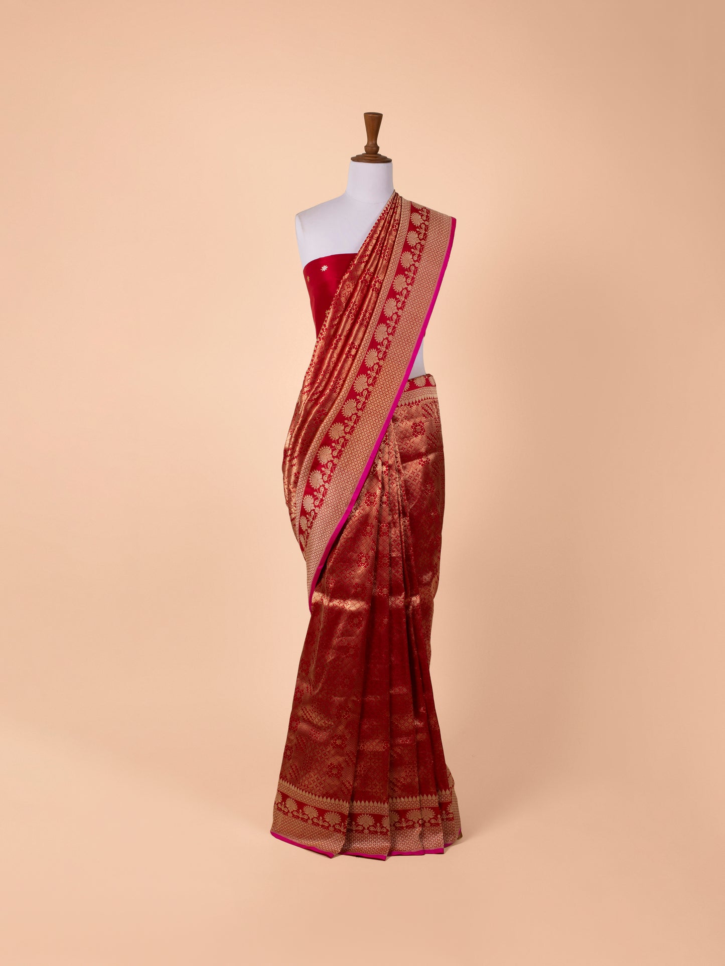 Handwoven Red Silk Saree