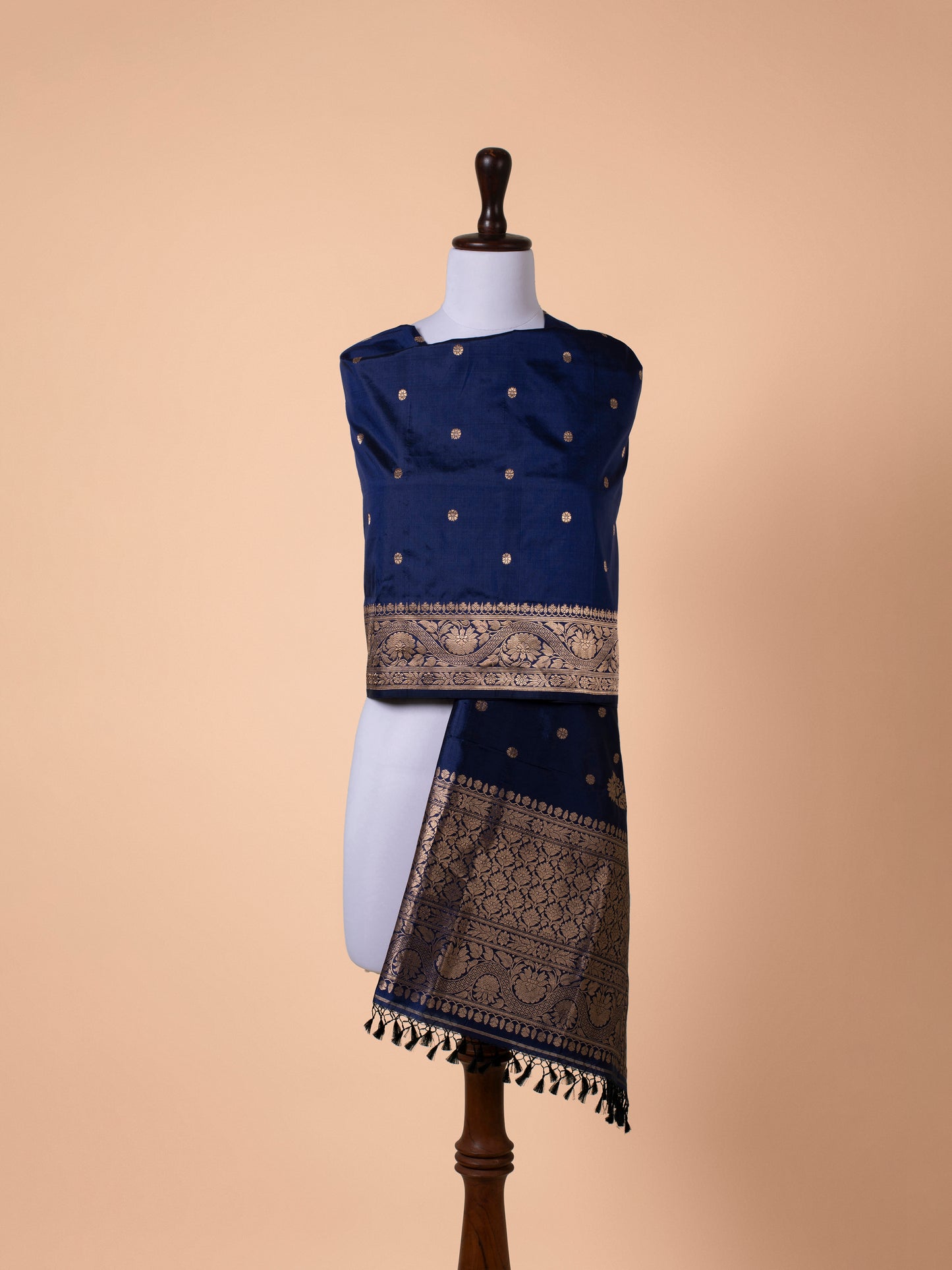 Handwoven Blue Silk Dupatta