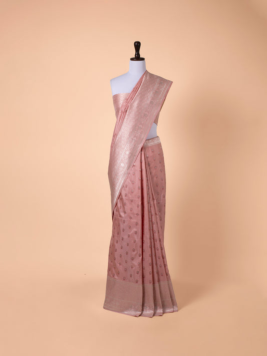 Handwoven Peach Silk Saree