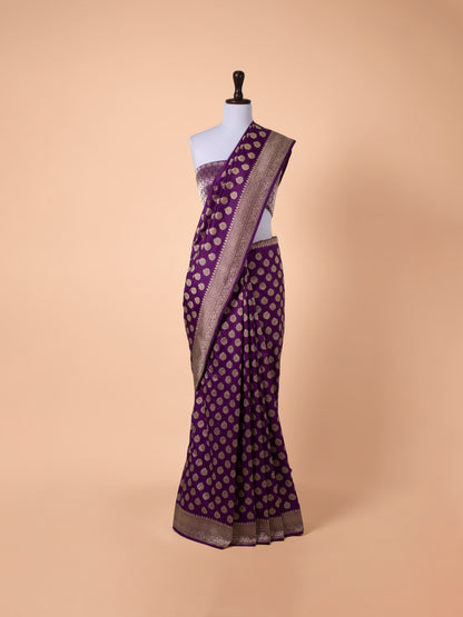 Handwoven Purple Silk Saree