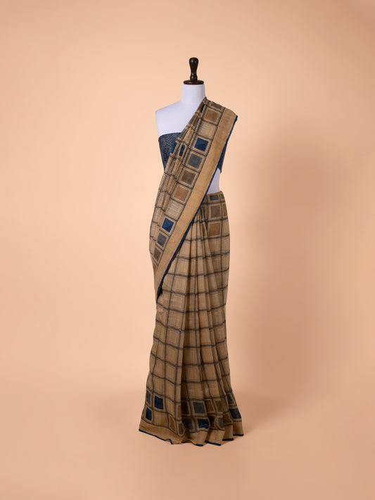 Handwoven Brown Tussar Saree