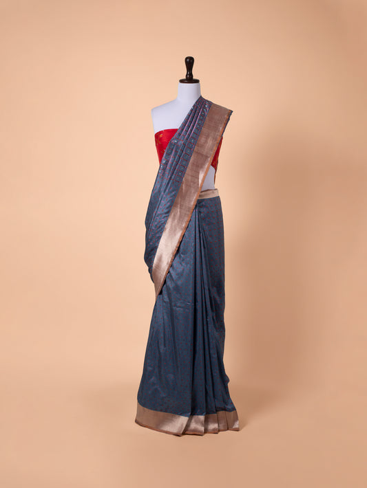 Handwoven Grey Silk Saree