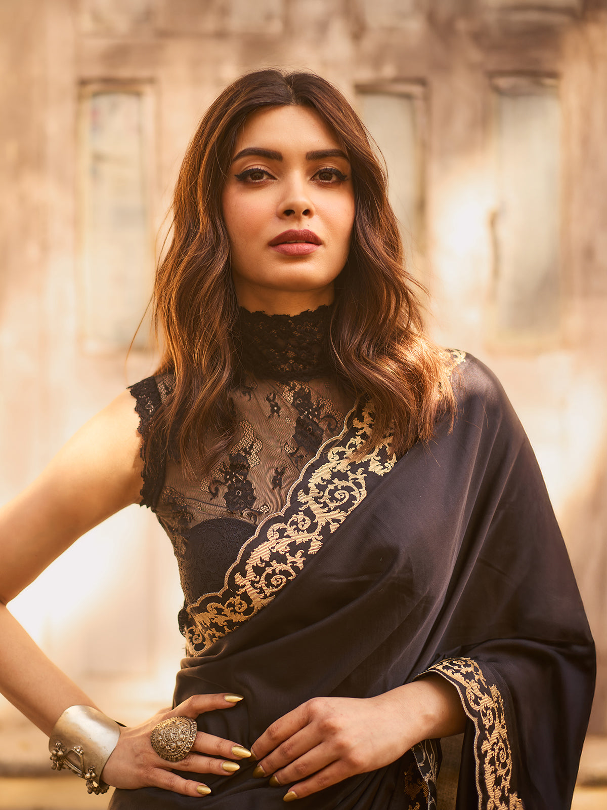 Diana Penty in The 'Only Yours' Saree in Black