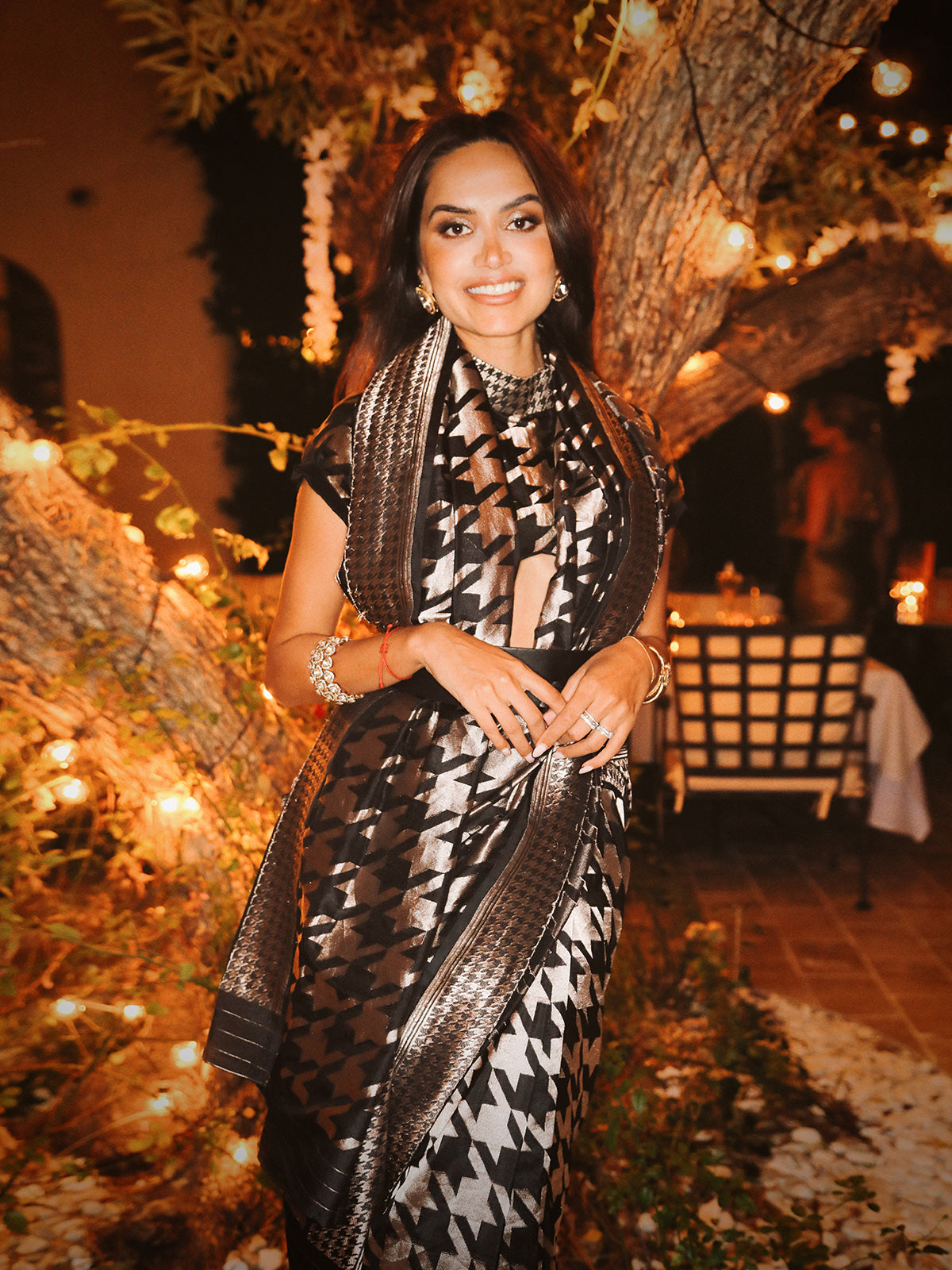 Diipa Khosla in Black Gerum Saree