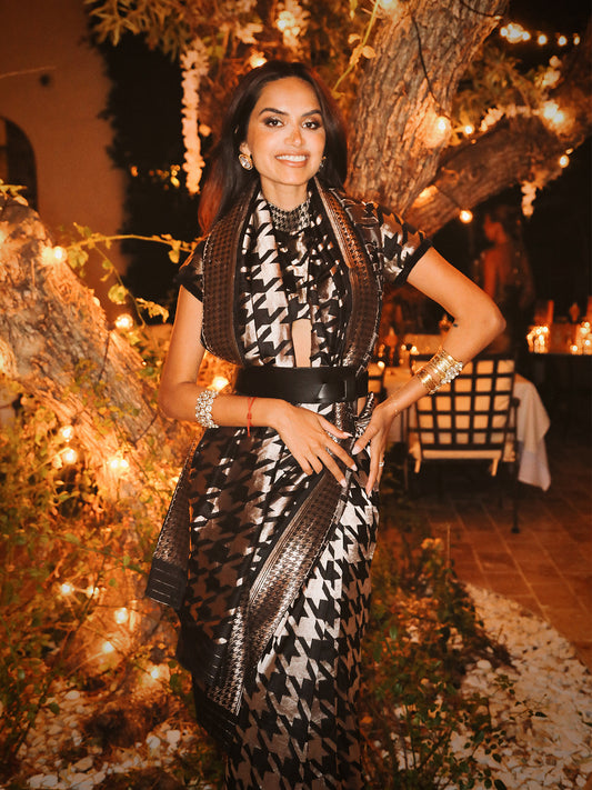 Diipa Khosla in Black Gerum Saree