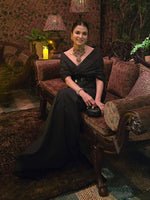 Handwoven Obsidian Black Silk Saree