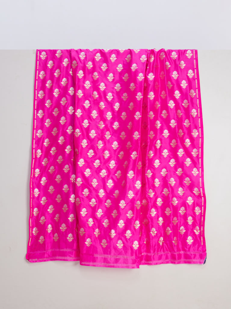 Handwoven Fuchsia Banarasi Silk Fabric