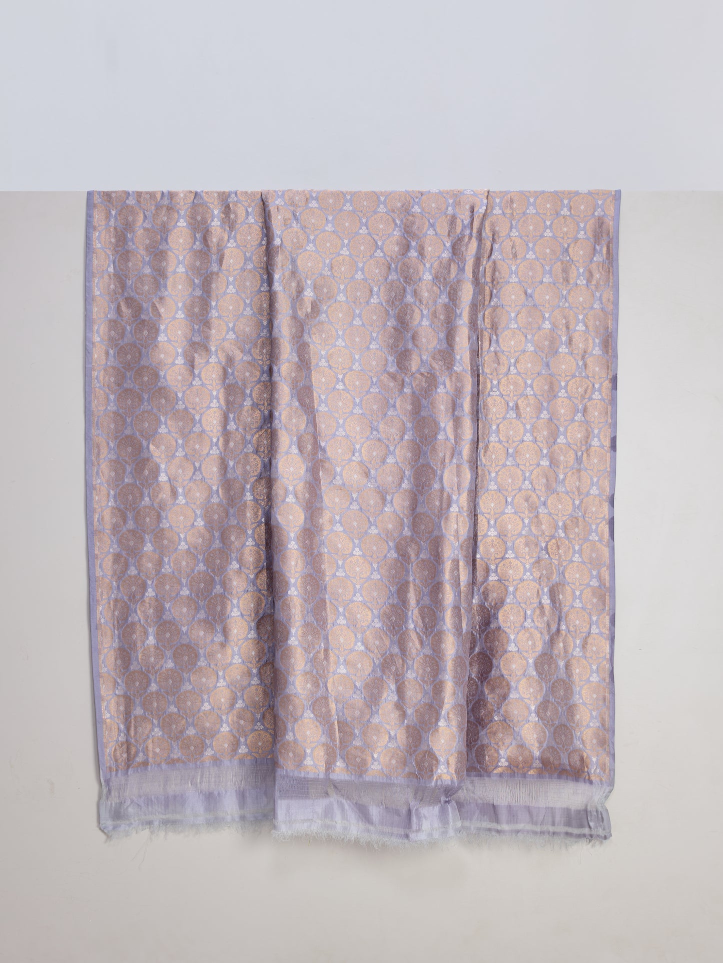 Handwoven Dusty Mauve Banarasi Silk Fabric