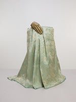 Handwoven Pistachio Green Banarasi Silk Fabric
