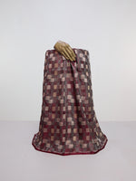 Handwoven Garnet Banarasi Satin Fabric