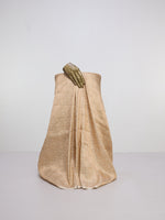 Handwoven Champagne Gold Banarasi Satin Fabric