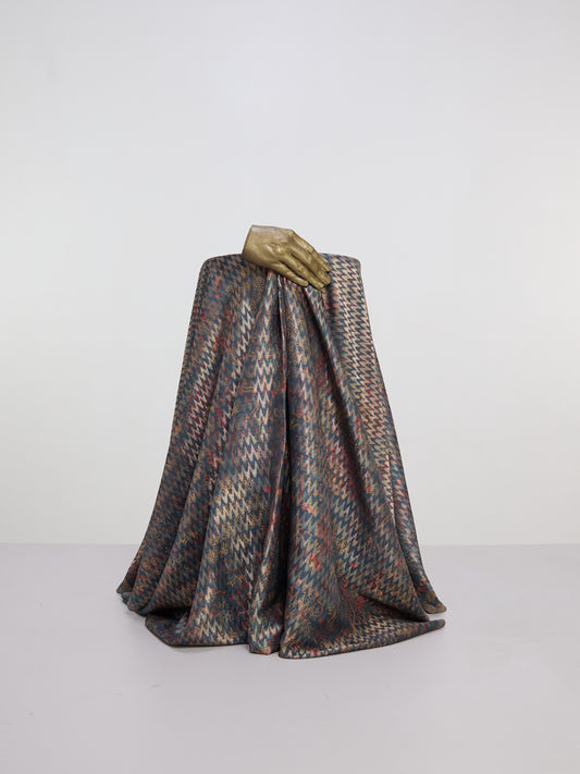 Handwoven Multi-colour Banarasi Satin Fabric